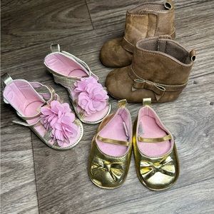 6-12 month baby shoes set of 3